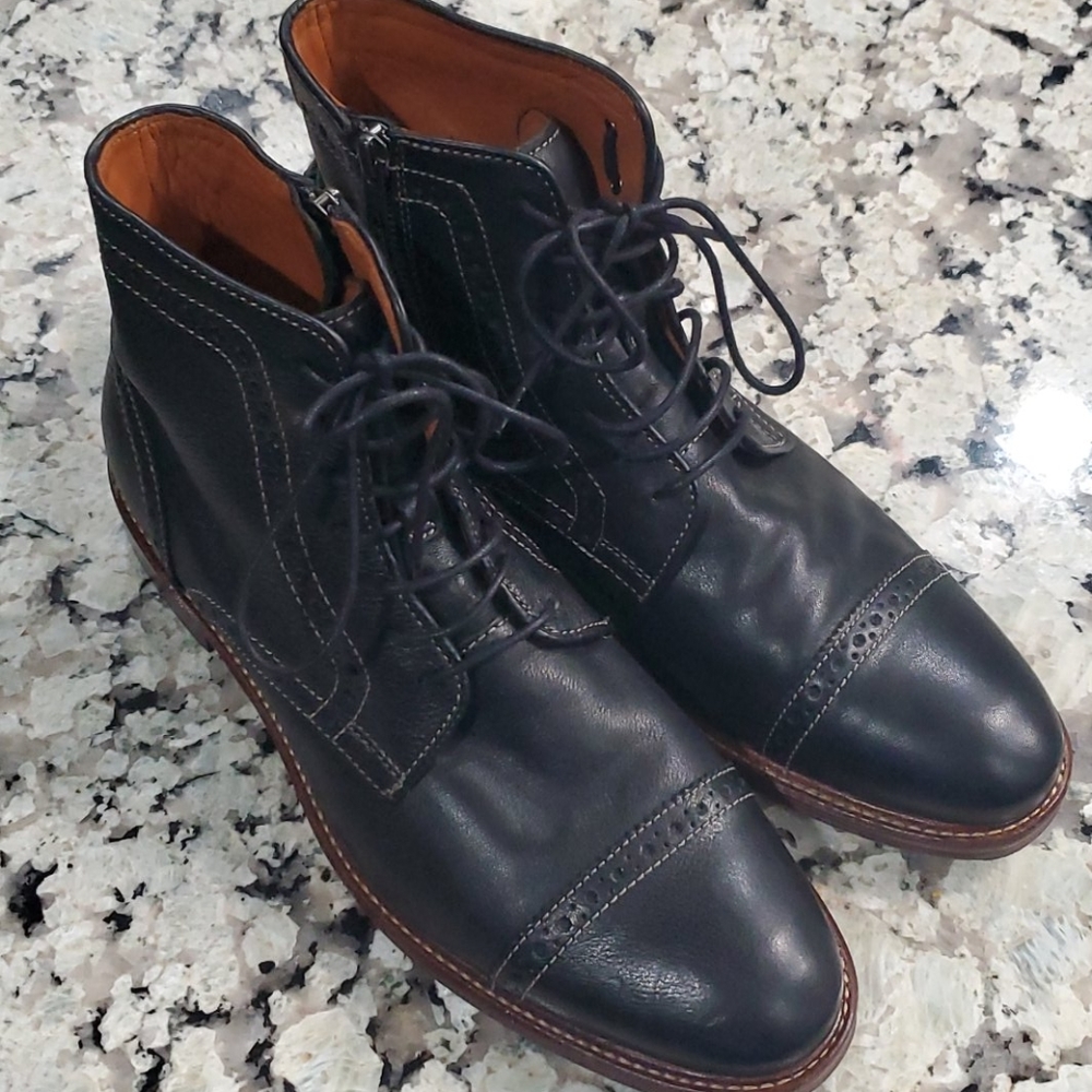 Johnston & Murphy Men's Black Warner Cap Toe Boot
